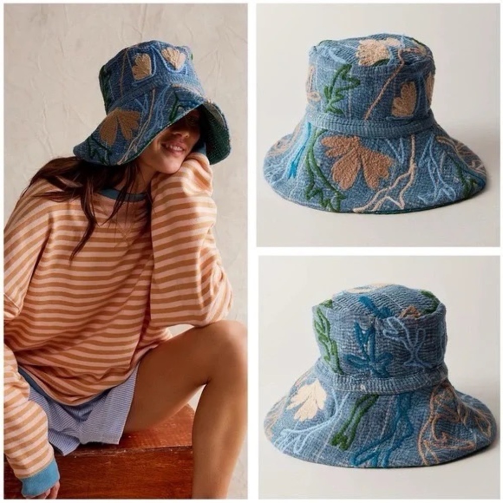 Free People Vintage Kantha Bucket Hat - Picture 1 of 6
